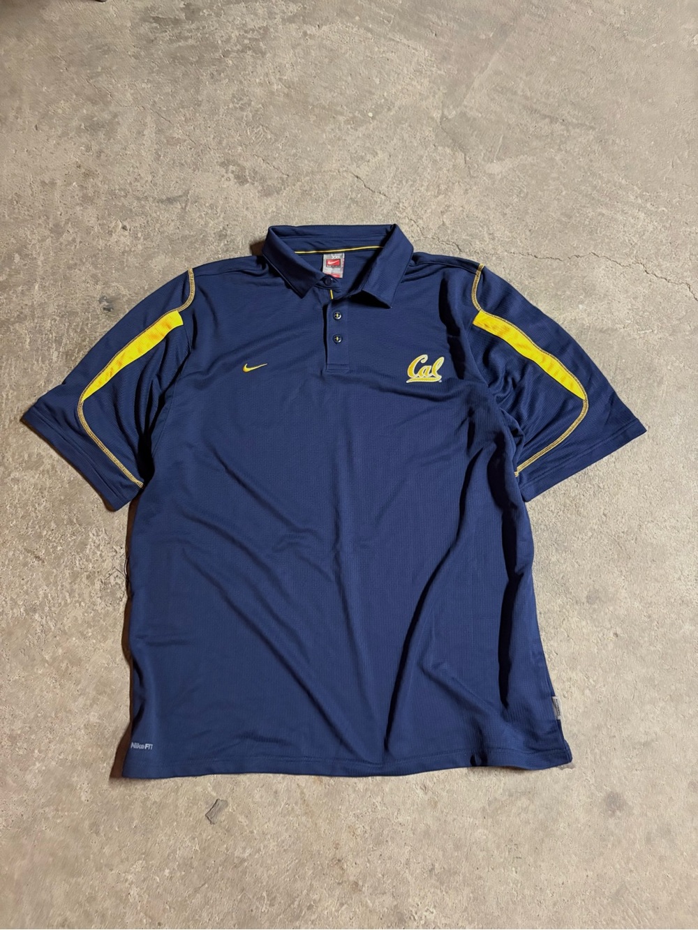 VTG Nike Mens Navy Blue Short sleeve CA Golden Bears Polo Coach Shirt Sz 2XL